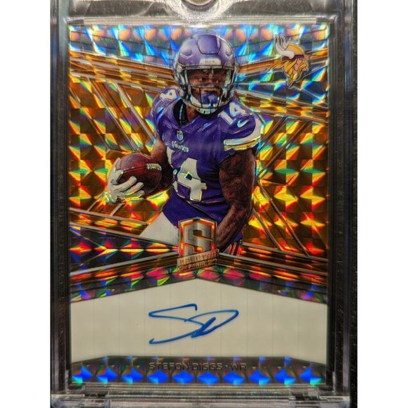 STEFON DIGGS Auto 2018 Panini Spectra Neon Orange Prizm /5 SSP Rare Vikings - Picture 1 of 4